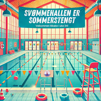 Ski bad er stengt i sommerferien.